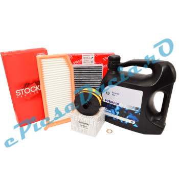 Pachet Revizie Motor 0.9TCe, 1.0TCe, LOGAN 2, SANDERO 2, DACIA OIL PREMIUM PLUS 5W30, RENAULT + STOCKER