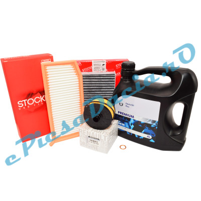 Pachet Revizie Motor 0.9TCe, 1.0TCe, LOGAN 2, SANDERO 2, DACIA OIL PREMIUM PLUS 5W30, RENAULT + STOCKER