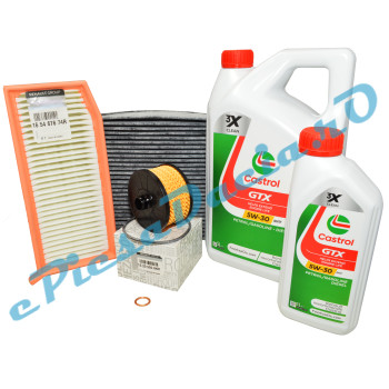 Pachet Revizie Ulei si Filtre DUSTER 2 1.3TCe, DOKKER 1.3TCe, Filtre Originale Renault Si Ulei CASTROL 5w30 RN17 C.A.