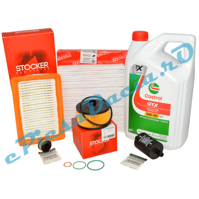KIT Revizie LOGAN 3, SANDERO 3, JOGGER 1.0TCe ECO G-100, CASTROL RN17 Si Filtre After-Market STOCKER