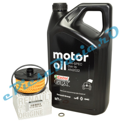 Pachet "PRIMA REVIZIE" DUSTER 3 1.2TCe Mild Si Full Hybrid, Ulei 0w16 Renault AN2022 Si Filtru Ulei Renault