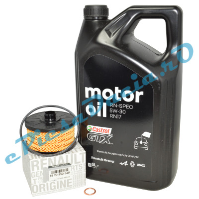 Pachet "PRIMA REVIZIE" DUSTER 3, LOGAN 3, SANDERO 3, JOGGER 1.0TCe sau 1.0TCe ECO-G, Ulei Renault RN17 Si Filtru Ulei Renault