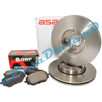 Pachet Plăcuțe și Discuri Frână LOGAN 3, SANDERO 3, JOGGER, QWP WBP1356 + ASAM 55751