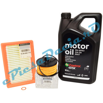 Pachet Schimb Ulei LOGAN 3, SANDERO 3, JOGGER, Motor 1.0TCe, Cu Sau Fara GPL, RENAULT 5w30 RN17 + Filtre Renault