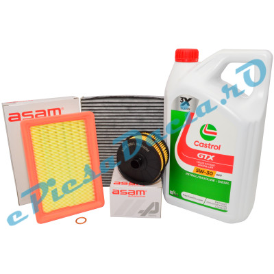 Pachet Revizie Logan 3, Sandero 3, Jogger, Motor 1.0 TCe cu Filtre ASAM și Ulei Castrol GTX 5W30 RN17 Pachet Revizie Logan 3, Sandero 3, Jogger, Motor 1.0 TCe cu Filtre ASAM și Ulei Castrol GTX 5W30 RN17