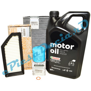 Pachet Revizie Duster 3 HYBRID 140 1.6 SCe cu Ulei 0W16 Renault AN2022 si Filtre Originale Renault