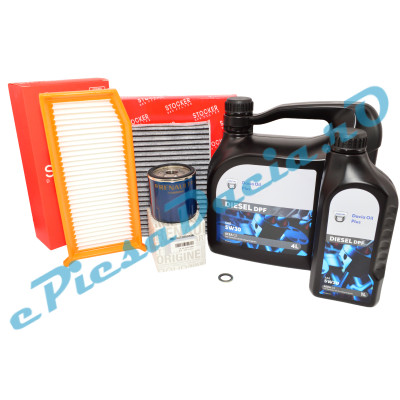 Pachet Revizie 1.5 dCi Euro 5 / Euro 6, Logan 2, Sandero 2, Duster 2, Dokker, Lodgy, Dacia Oil 5W30 DPF + Renault & STOCKER