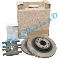 Pachet Placute si Discuri Frana LOGAN 2, SANDERO 2, Originale Renault 410604682R + 402060405R (fost 402062650R)