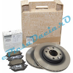 Pachet Placute si Discuri Frana LOGAN 3, SANDERO 3, JOGGER, Originale Renault 410608885R + 402060405R (fost 402062650R)