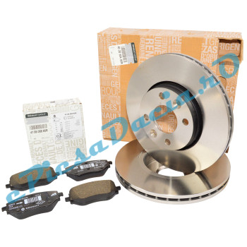 Pachet Placute si Discuri Frana LOGAN 3, SANDERO 3, JOGGER, Originale Renault 410608885R + 402060405R (fost 402062650R)